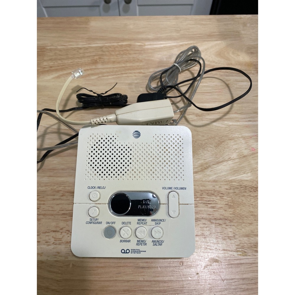 AT&T 1740 Digital Answering System White Landline Message Machine with Adapter